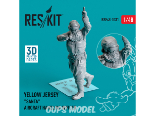 ResKit Figurine RSF48-0031 Maillot jaune "Père Noël" Agent de manutention d'aéronef 1 pcs Imprimé en 3D 1/48