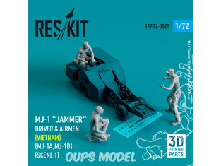 ResKit Figurine RSF72-0025 Conducteur et personnel du MJ-1 Jammer Vietnam MJ-1B, MJ-1B/C scène 1 3 p imprimé en 3D 1/72