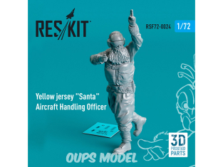 ResKit Figurine RSF72-0024 Maillot jaune "Père Noël" Agent de manutention d'aéronef 1 pcs Imprimé en 3D 1/72