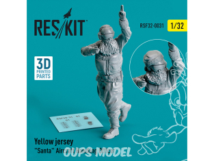 ResKit Figurine RSF32-0031 Maillot jaune "Père Noël" Agent de manutention d'aéronef 1pcs mprimé en 3D 1/32