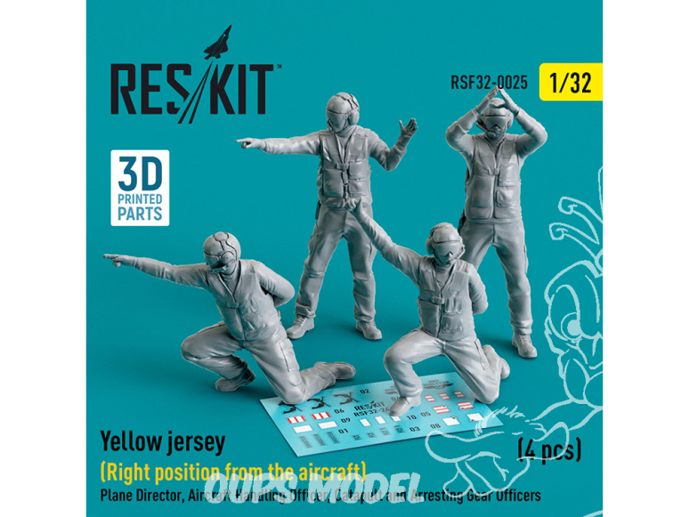 ResKit Figurine RSF32-0025 Maillot jaune Moderne Position droite 4 pièces imprimé en 3D 1/32