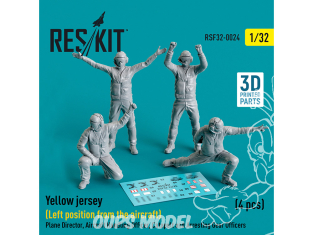 ResKit Figurine RSF32-0024 Maillot jaune Moderne Position gauche 4 pièces imprimé en 3D 1/32