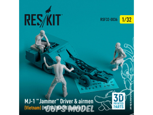 ResKit Figurine RSF32-0036 Conducteur et personnel du MJ-1 Jammer Vietnam MJ-1B, MJ-1B/C scène2 3 p imprimé en 3D 1/32