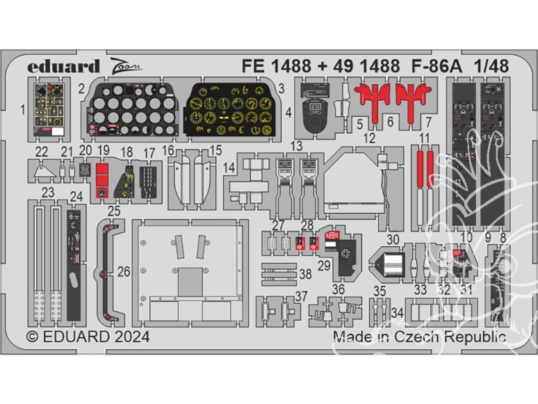 EDUARD photodecoupe avion 491488 Amélioration F-86A Clear Prop 1/48