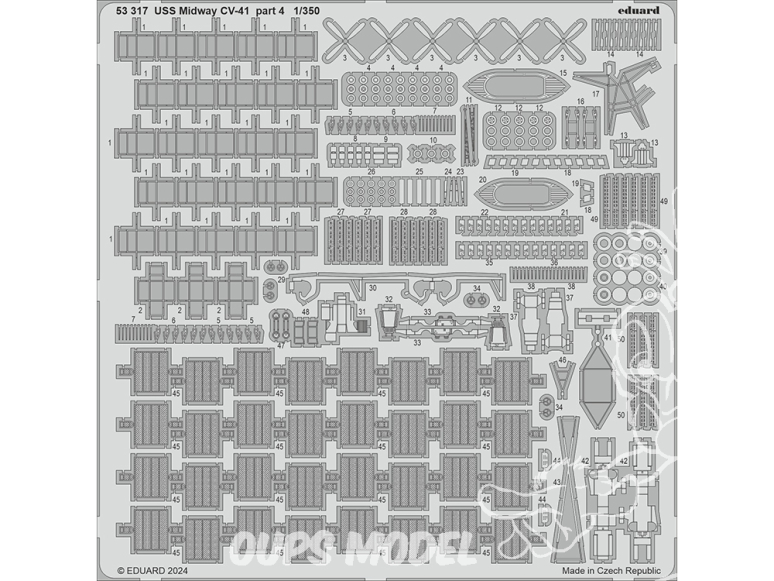 Eduard photodecoupe bateau 53317 USS Midway CV-41 Partie 4 Trumpeter 1/350