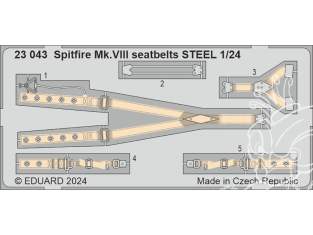 Eduard photodecoupe avion 23043 Harnais métal Spitfire Mk.VIII Airfix 1/24