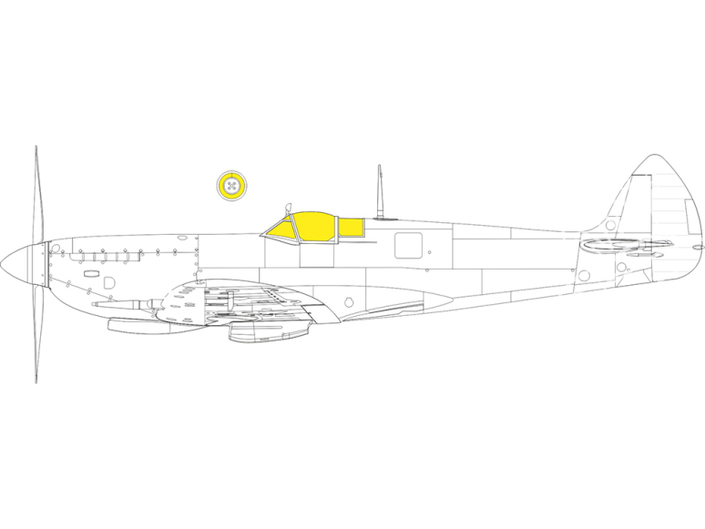 Eduard Express Mask LX009 Spitfire Mk.VIII Airfix 1/24