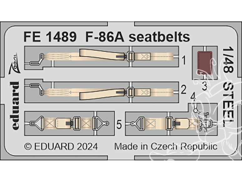 EDUARD photodecoupe avion FE1489 Harnais métal F-86A Clear Prop 1/48