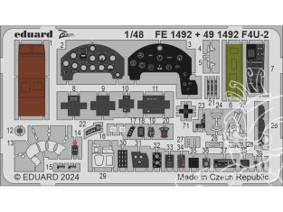 EDUARD photodecoupe avion FE1492 Zoom amélioration F4U-2 Corsair Hobby Boss 1/48