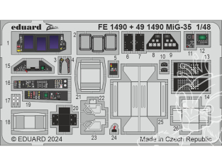 EDUARD photodecoupe avion 491490 Amélioration MiG-35 Hobby Boss 1/48