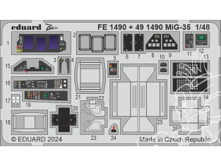 EDUARD photodecoupe avion FE1490 Zoom amélioration MiG-35 Hobby Boss 1/48