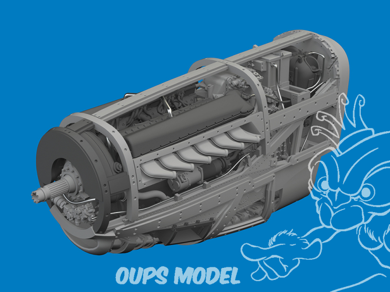 Eduard kit d'amelioration brassin Print 672389 Moteur P-51D Eduard 1/72