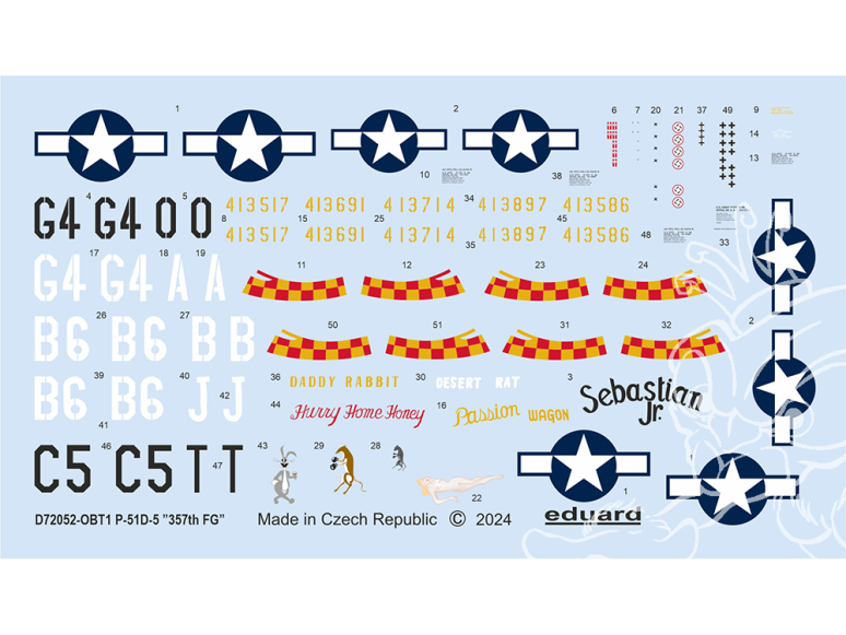 Eduard Decalques avion D72052 P-51D-5 "357th FG" Eduard 1/72