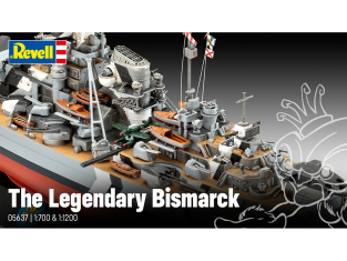 Revell maquette Gift-Set 05637 Le légendaire Bismarck inclus peintures principale et accessoires de base 1/700 et 1/1200