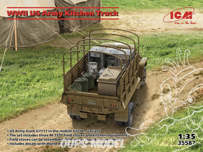 Icm maquette militaire 35587 Camion-cuisine de l'armée américaine de la Seconde Guerre mondiale 1/35