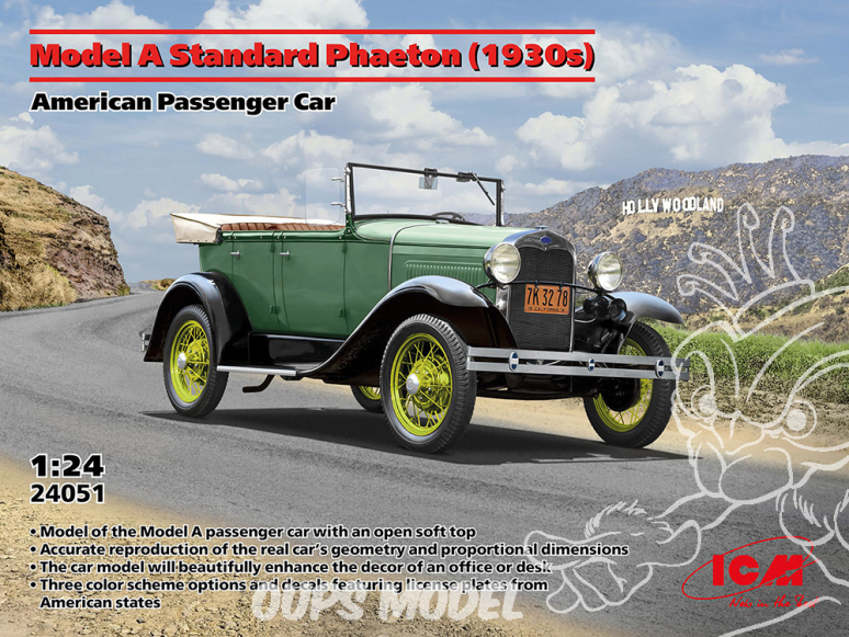 Icm maquette voiture 24051 Model A Standard Phaeton 1930s 1/24