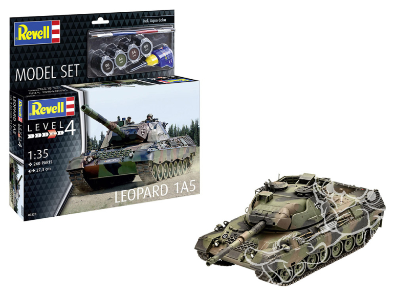 Revell maquette militaire 63320 Model Set Leopard 1A5 avec accessoires de base 1/35