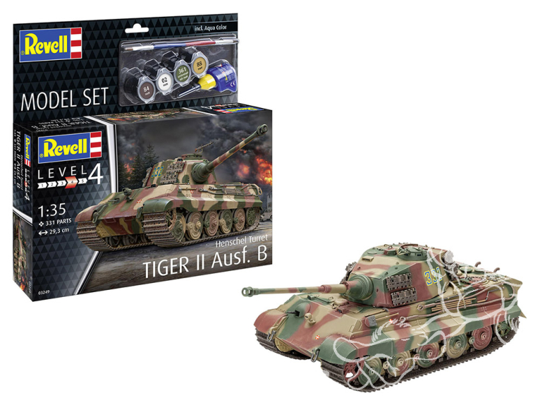 Revell maquette militaire 63249 Model Set King Tiger tourelle Henschel Ausf.B avec accessoires de base 1/35