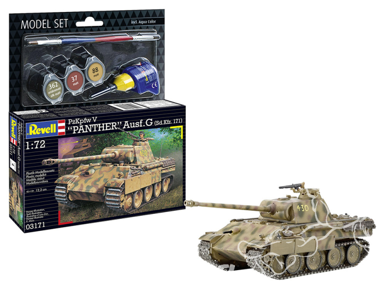 Revell maquette militaire 63171 Model Set Panther Ausf. G avec accessoires de base 1/72