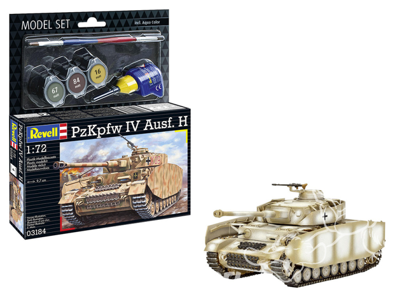 REVELL maquette militaire 63184 Model Set PzKpfw. IV Ausf. H avec accessoires de base 1/72