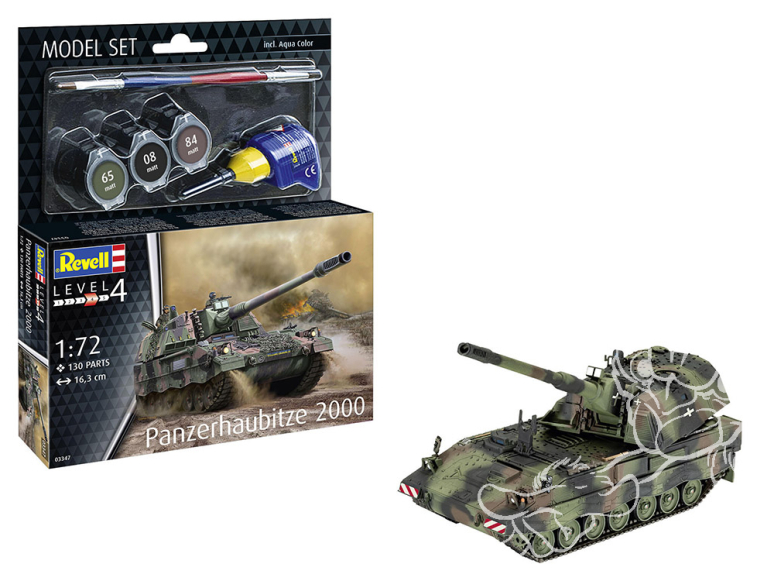 Revell maquette militaire 63347 Model Set Panzerhaubitze 2000 avec accessoires de base 1/72