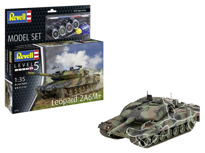 Revell maquette militaire 63342 Model Set Leopard 2 A6M+ avec accessoires de base 1/35