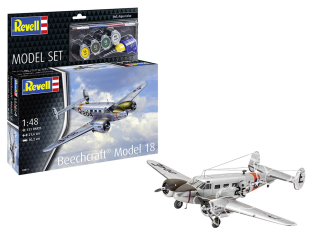 Revell maquette avion 63811 Model Set Beechcraft Model 18 avec accessoires de base 1/72