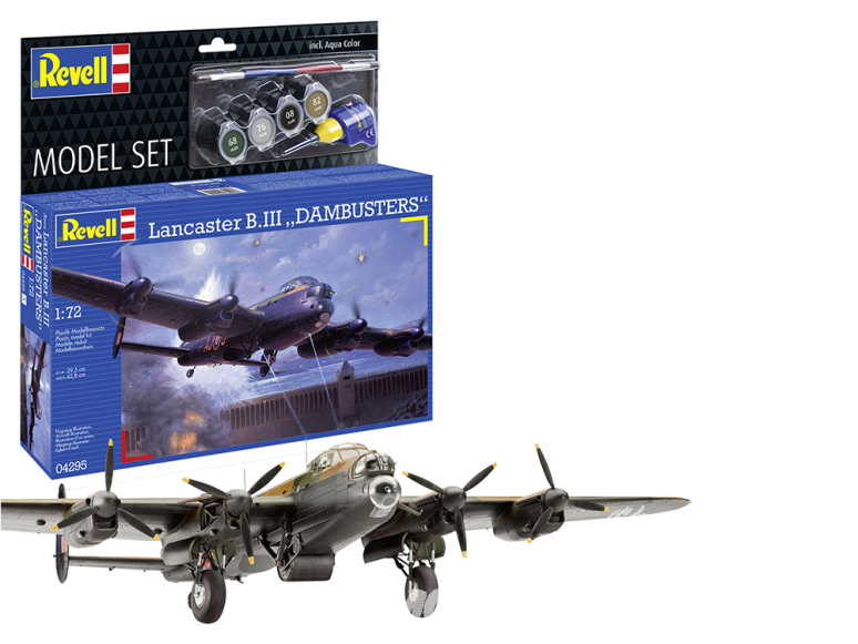 Revell maquette avion 64295 Model Set Lancaster B.III "DAMBUSTERS" avec accessoires de base 1/72