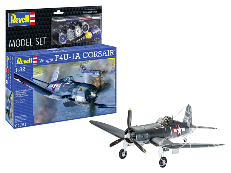 Revell maquette avion 64781 Model Set Vought F4U-1A CORSAIR avec accessoires de base 1/32