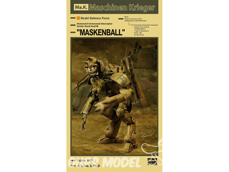 Hasegawa maquette 64129 Maschinen Krieger Intercepteur sans pilote de type humanoïde Grosserhund Ausf.M « Maskenball » 1/20