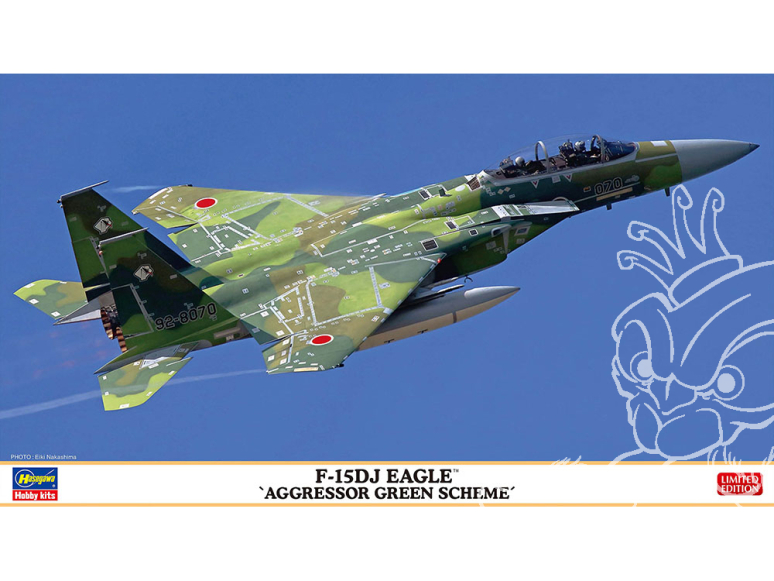 Hasegawa maquette avion 02460 F-15DJ Eagle "Aggressor Green Scheme" 1/72