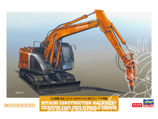 Hasegawa maquette travaux public 66109 Hitachi Pelle hydraulique ZAXIS 135US avec marteau hydraulique 1/35