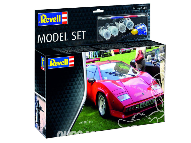 Revell maquette voiture 67730 Model Set Lamborghini Countach LP500S avec accessoires de base 1/24