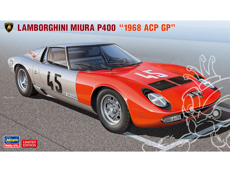 HASEGAWA maquette voiture 20683 Lamborghini Miura P400 "1968 ACP GP" 1/24