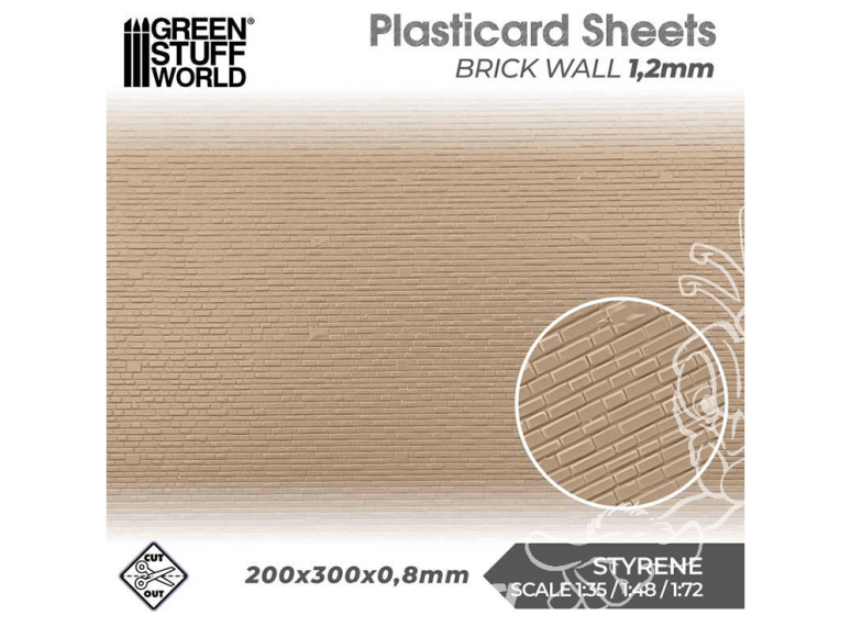 Green Stuff 5057 Plaque de Plasticard texturé Pavage Brique 8x18mm 1/35 1/48 1/72