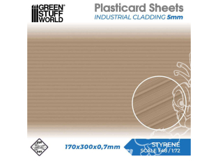 Green Stuff 5062 Plaque de Plasticard texturé Bardage industriel 9mm 1/48 1/72