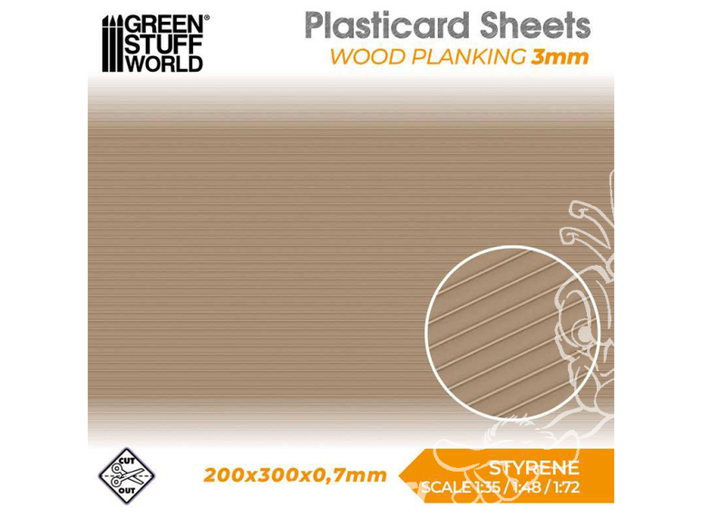 Green Stuff 5063 Plaque de Plasticard texturé Planches en bois 1/48 1/72 1/35