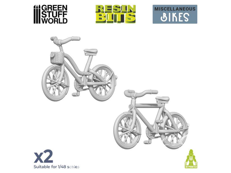 Green Stuff 12420 Set imprimé en 3D Bicyclettes 1/48