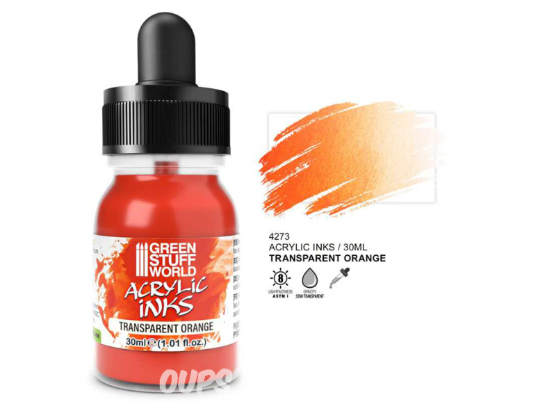 Green Stuff 4273 Encre Acrylique Transparente - Orange 30ml