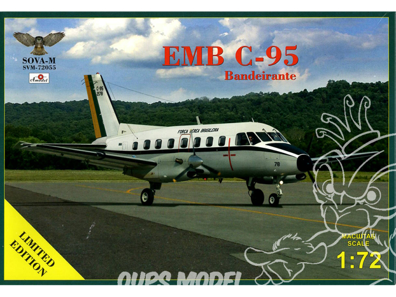 SOVA-M maquette avion 72055 Embraer Bandeirante C-95 1/72