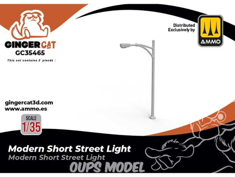 Ginger Cat accessoire GC35465 Lampadaire de rue court moderne 1/35