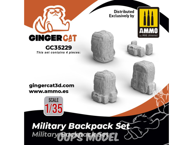 Ginger Cat accessoire GC35229 Ensemble de sac à dos militaires 1/35