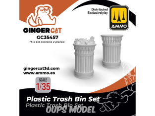 Ginger Cat accessoire GC35457 Ensemble de poubelles de parc 1/35