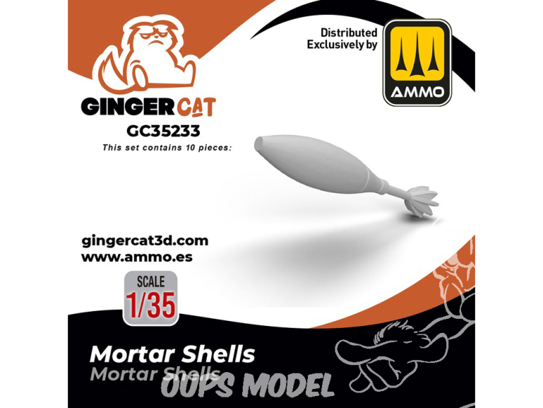 Ginger Cat accessoire GC35233 Obus de mortier 1/35