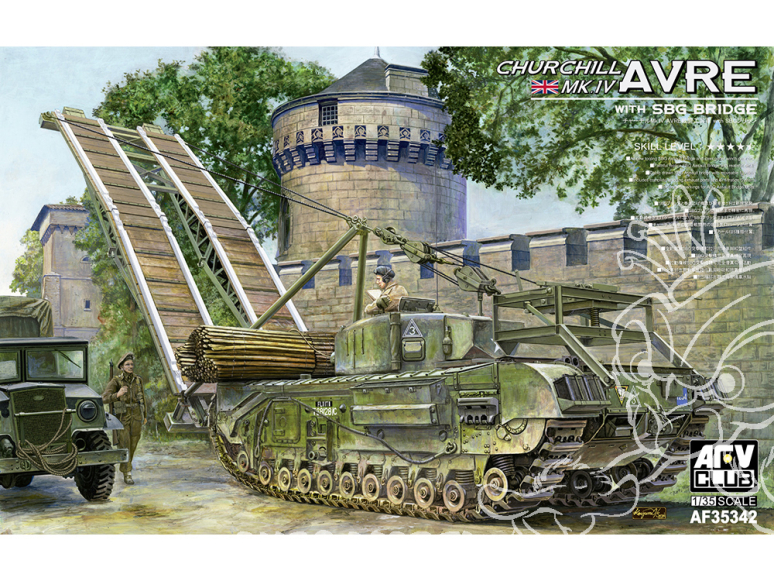 AFV maquette militaire 35342 Véhicule du génie de combat Churchill MK.IV avec petit pont d'assaut 1/35