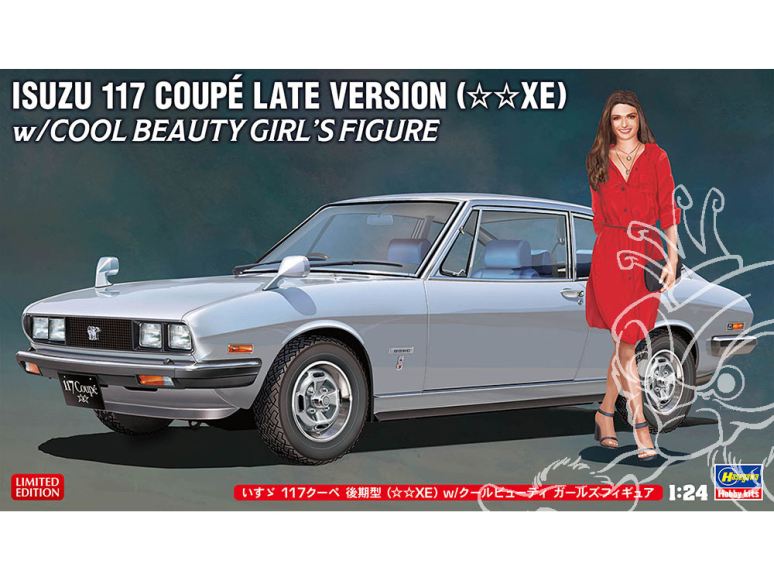 HASEGAWA maquette voiture 52404 Isuzu 117 Coupé modèle récent (☆☆XE) avec figurine Cool Beauty Girls 1/24