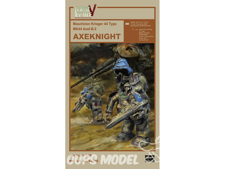 Hasegawa maquette 64118 Robot Battle V Type 44, uniforme de Combat blindé lourd MK44B-2 Axe Knight 1/20