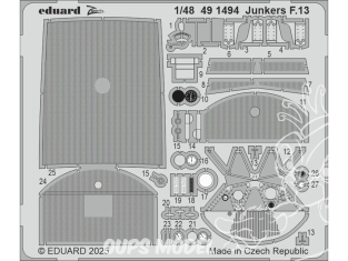 EDUARD photodecoupe avion 491494 Amélioration Junkers F.13 Mini Art 1/48