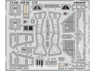 Eduard photodecoupe avion 73840 Amélioration IAR-80 Ibg 1/72