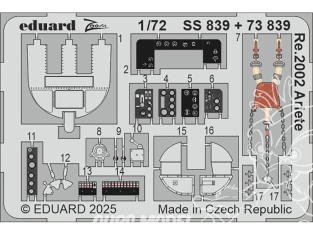 Eduard photodecoupe avion SS839 Zoom amélioration Reggiane Re.2002 Ariete Italeri 1/72